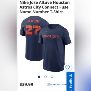 Nike Jose Altuve Houston Astros City Connect Fuse Name Number T-Shirt